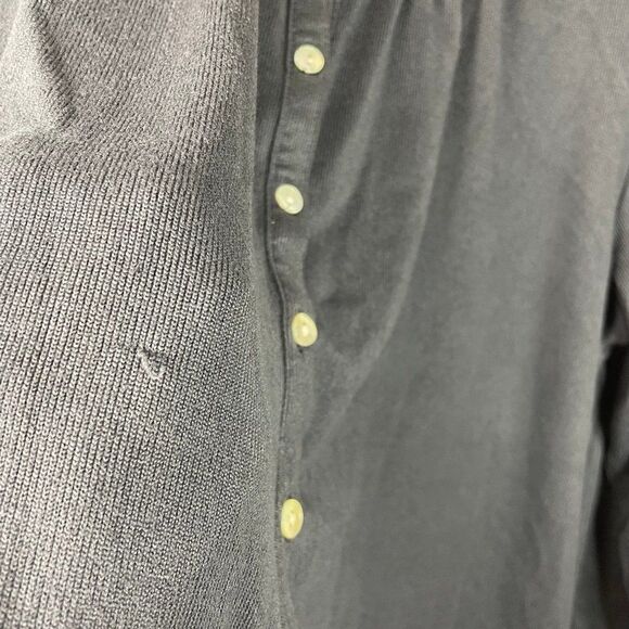 Eileen West  Two Piece Lace Trim Button Down Pajama Set  Dark Gray  Size Medium - Picture 4 of 7